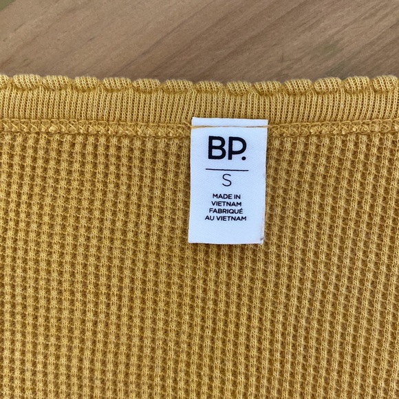 Waffle texture long sleeve top. In mustard yellow brand BP by Nordstrom - Picture 8 of 11
